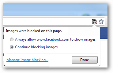 продолжить блокировку изображений в Chrome