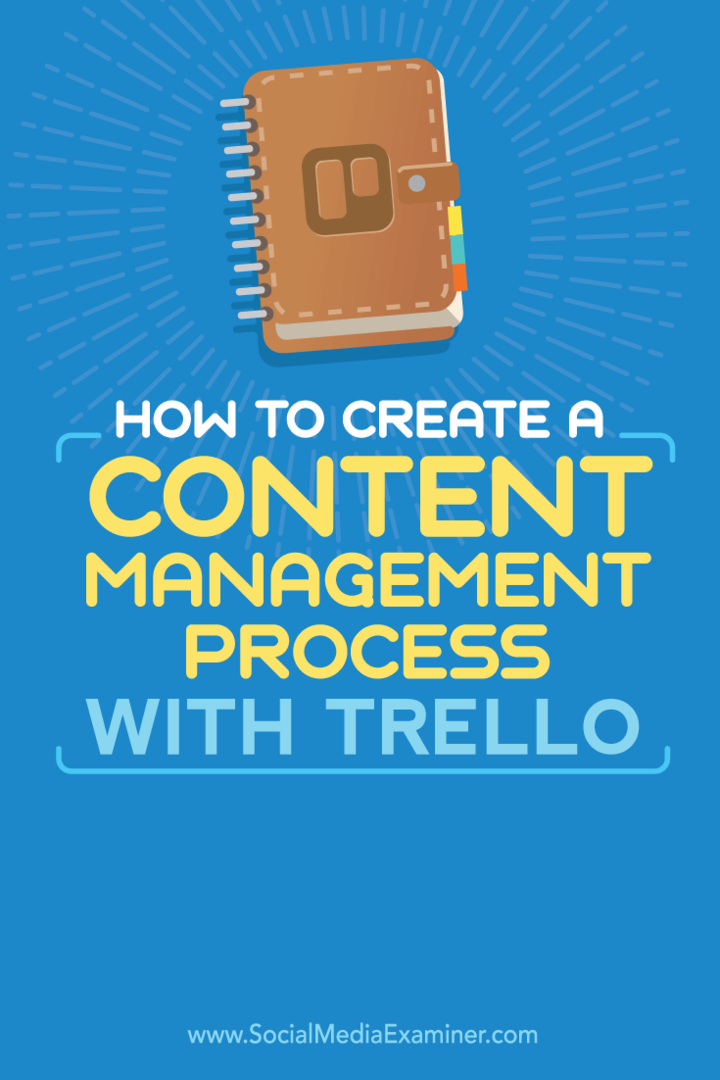 Как создать процесс управления контентом с Trello: Social Media Examiner