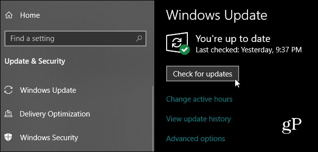 Windows 10 Проверка обновлений