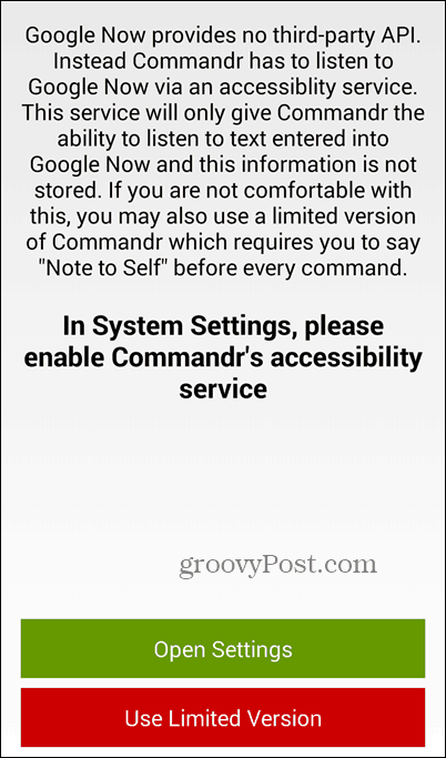 Используйте Google Now и Commandr для включения и выключения функций