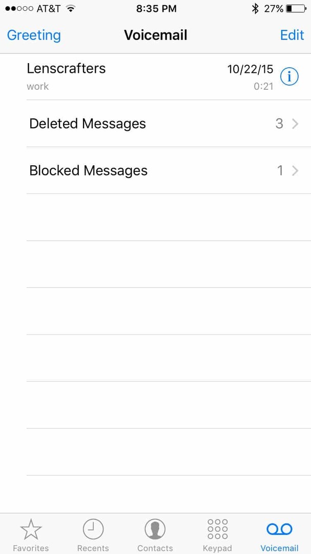 iphone заблокировал сообщения голосовой почты