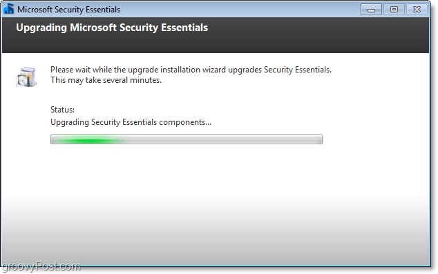 Процесс обновления Microsoft Security Essentials 2.0 бета