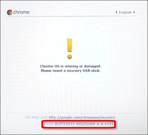 Chrome OS отсутствует или повреждена