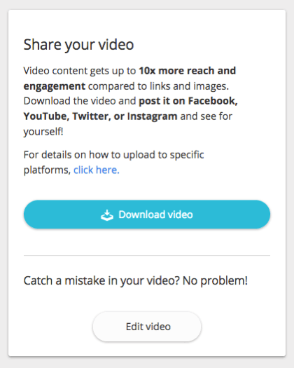 Вы можете скачать свое видео и поделиться им на своем веб-сайте и в социальных сетях.