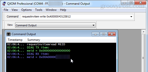 изменение meid / esn 