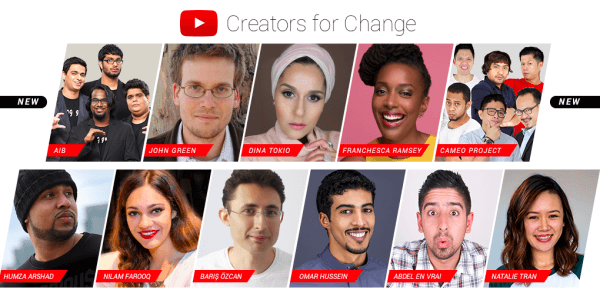 YouTube представляет новых послов и ресурсы Creators for Change.