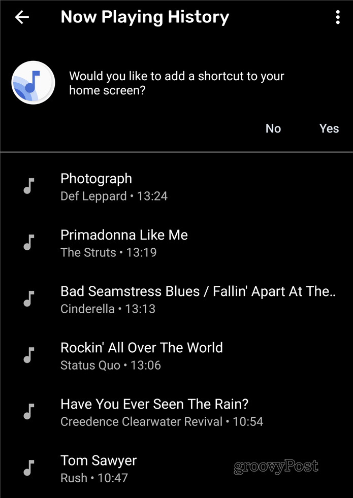 Сейчас играет список песен Google Pixel