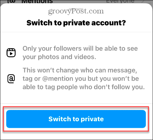 Сделайте свой аккаунт в Instagram приватным