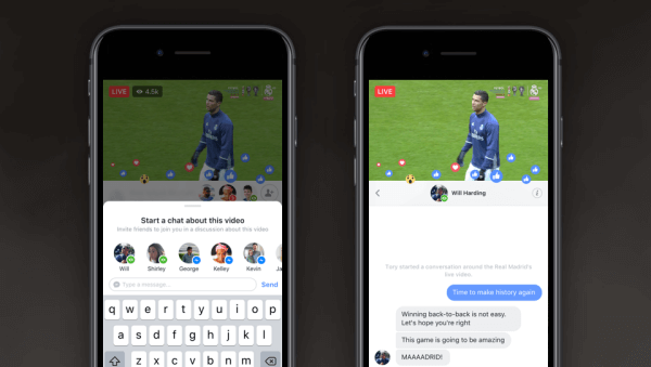 Facebook представил Live Chat With Friends и Live With, две новые функции, которые упрощают обмен опытом и общение с друзьями в реальном времени в Live. 