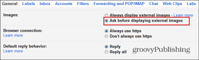 Как отключить автоматическую загрузку изображений в Gmail