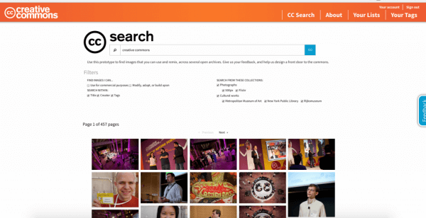 Creative Commons проводит бета-тестирование новой функции CC Search.