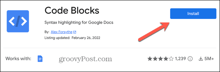 Google Docs установить дополнение