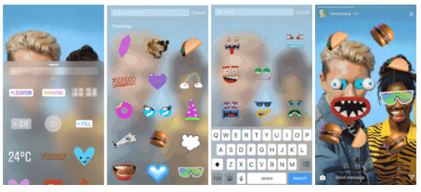 Пользователи Instagram теперь могут добавлять стикеры GIF к любой фотографии или видео в своих историях Instagram.