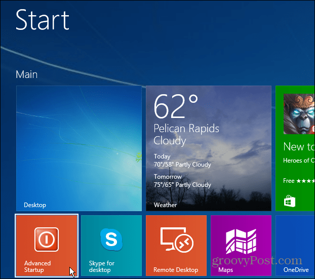 Простой запуск Windows 8.1 Advanced Startup