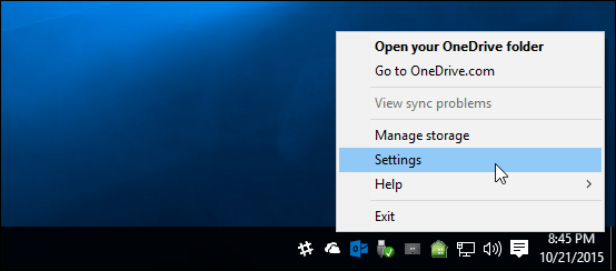 Настройки OneDrive для Windows 10