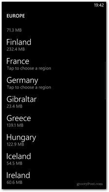 Windows Phone 8 карт доступных стран