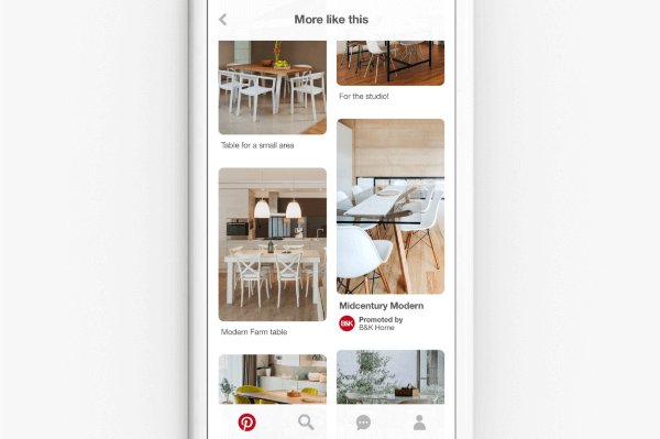 Pinterest начинает применять свою технологию визуального поиска и инструменты поиска к своей базе рекламного контента.