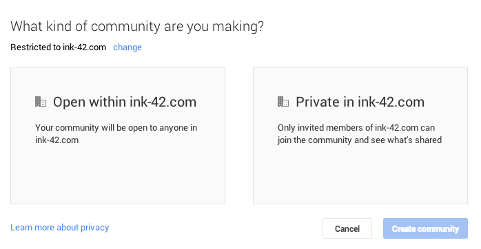 google + ограниченное сообщество