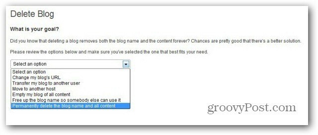WordPress Com удалить подтверждение блога