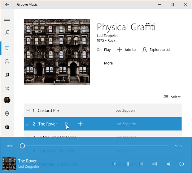 Groove Music для Windows 10