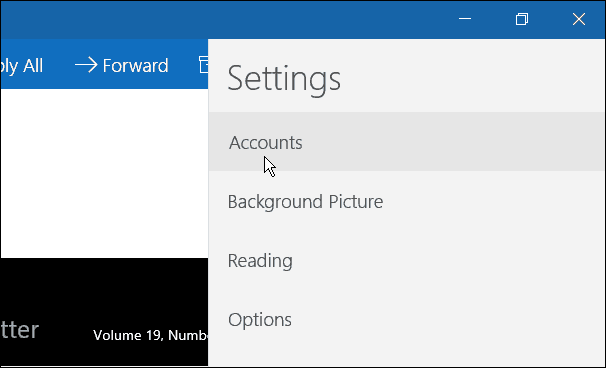 Учетные записи почтового приложения Windows 10
