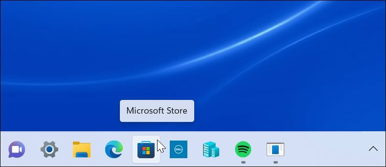 Панель задач Microsoft Store
