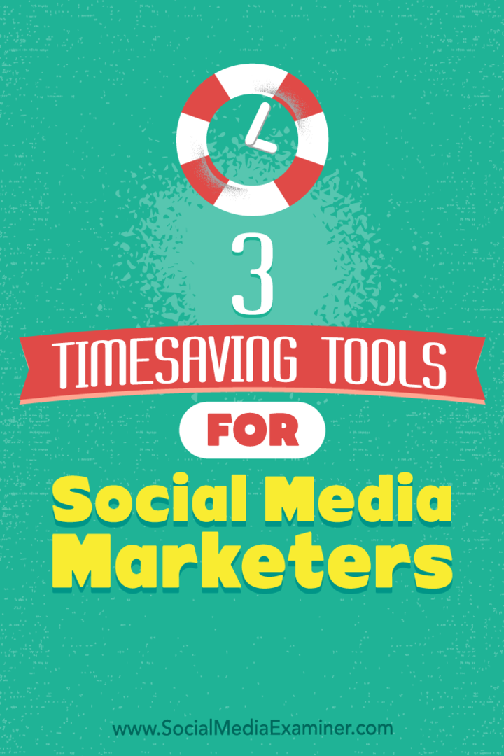 3 инструмента для экономии времени для маркетологов в социальных сетях от Светы Патель на сайте Social Media Examiner.
