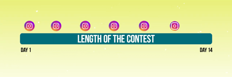 график, отображающий хронологию рекламных постов для конкурса в Instagram