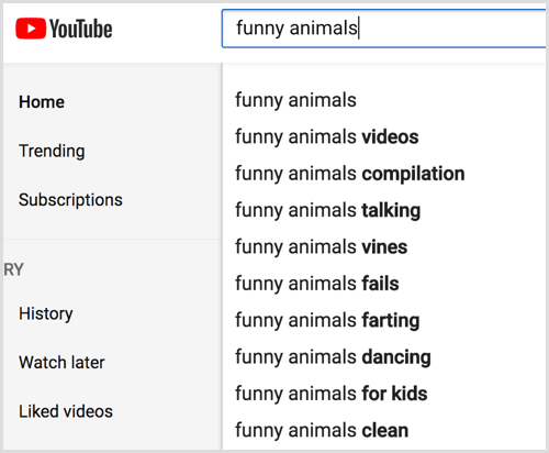 Посмотрите на поисковые подсказки YouTube по вашему ключевому слову.