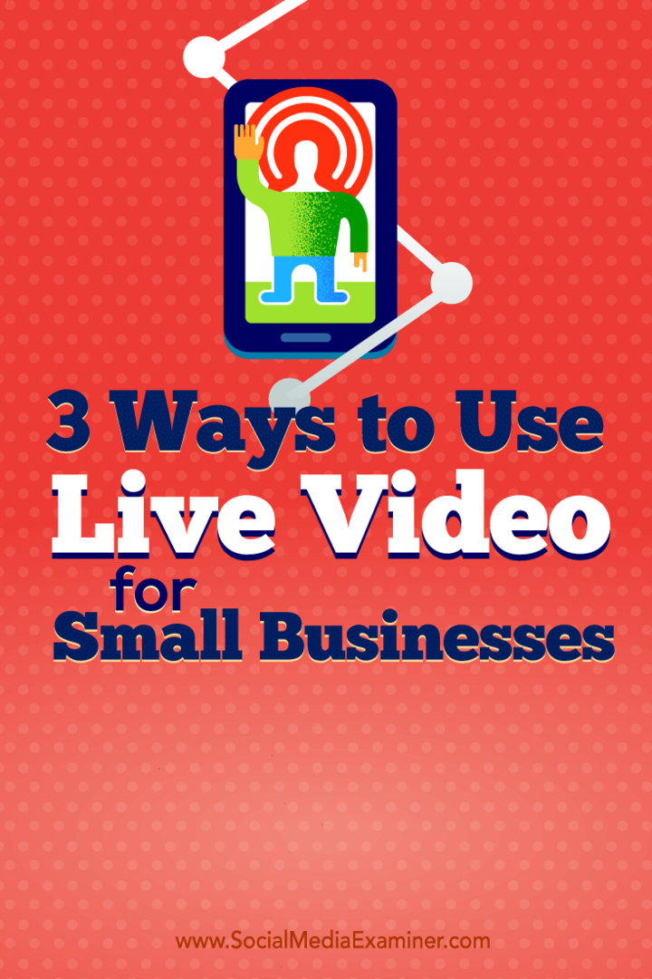 Советы о трех способах использования малым бизнесом видео в реальном времени.