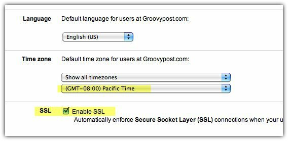 Включить SSL-безопасность на всех страницах Служб Google