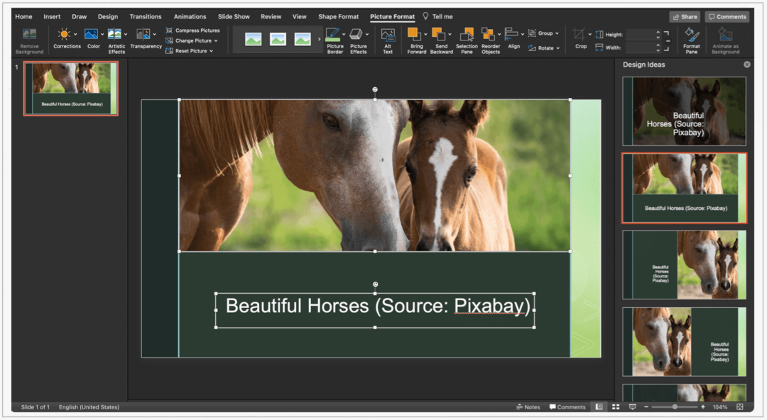 Как добавить подписи к изображениям Microsoft PowerPoint