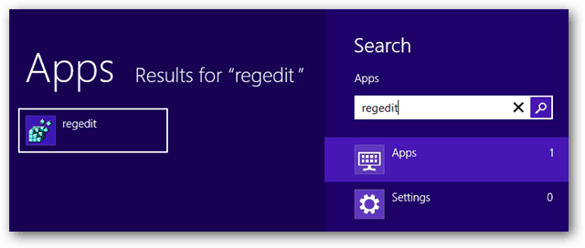 Windows 8 приложений Regedit