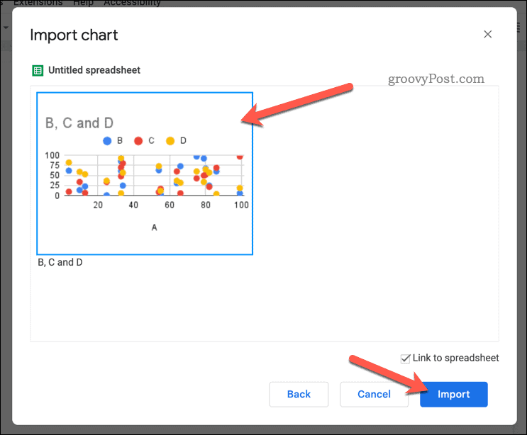 Импорт диаграммы в Google Docs