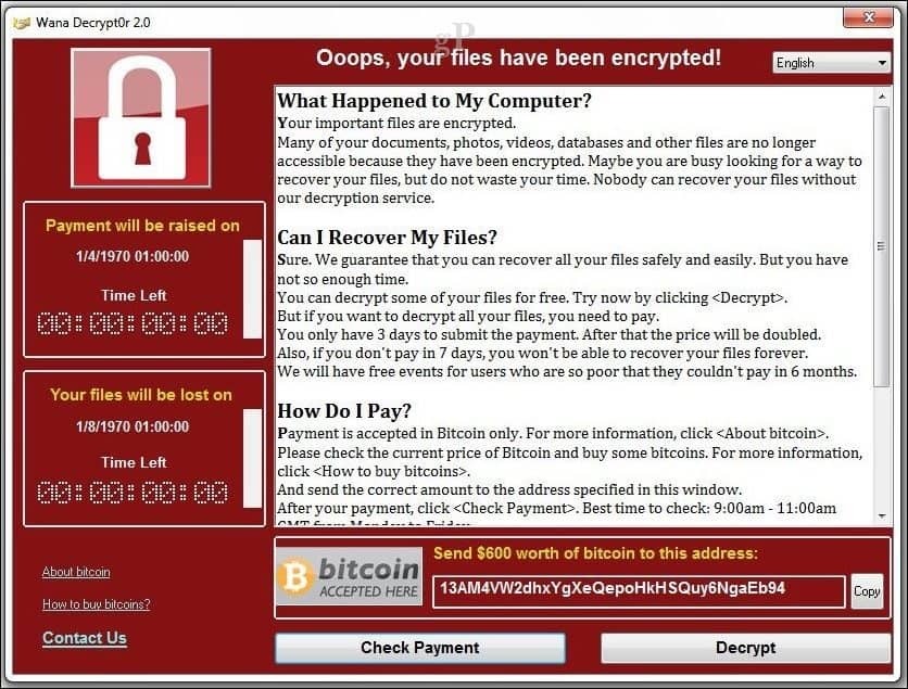 Microsoft выпускает экстренное обновление безопасности для Wanacrypt Ransomware