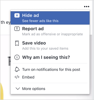 Скрыть рекламу в Facebook.