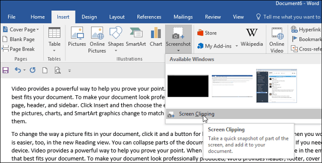 Как сделать снимок экрана в Office и вставить его в документ