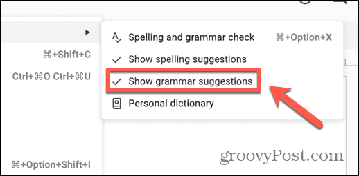 Отключение «Показать варианты правописания» является распространенной причиной того, что проверка орфографии в Документах Google не работает.