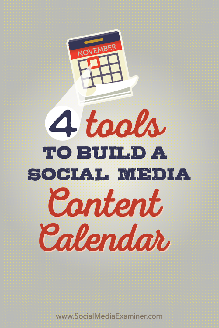 четыре инструмента для создания календаря контента в социальных сетях