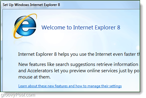 добро пожаловать в Internet Explorer 8