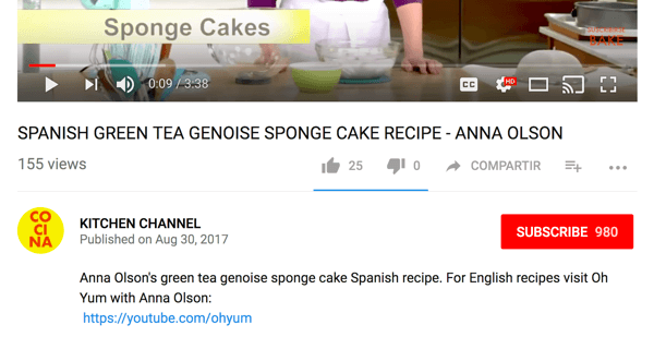 Кочина направляет англоязычную аудиторию на другой кулинарный канал на YouTube.