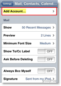 Apple iPhone и iPod Touch Добавить учетную запись почты