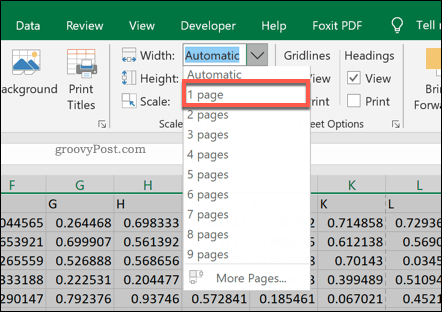 Параметры масштабирования страницы в Excel