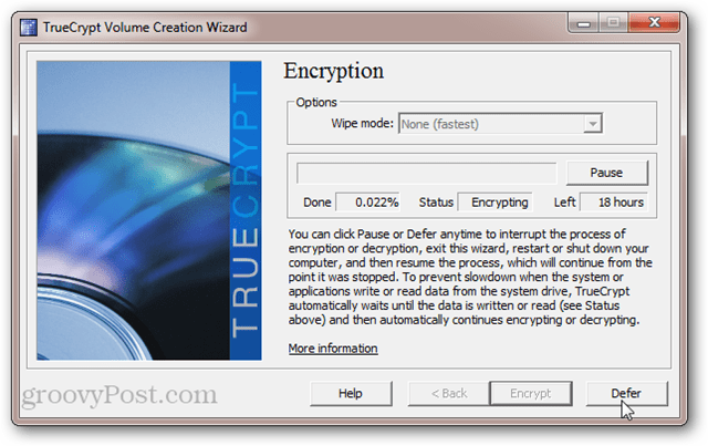 Сколько времени занимает TrueCrypt System Disk Encryption?
