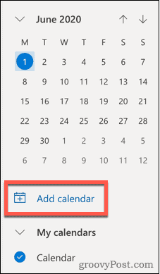 Добавить значок календаря в Outlook