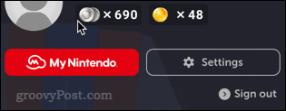 Кнопка настроек Nintendo Online