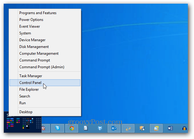 Панель управления Windows 8 Power Menu