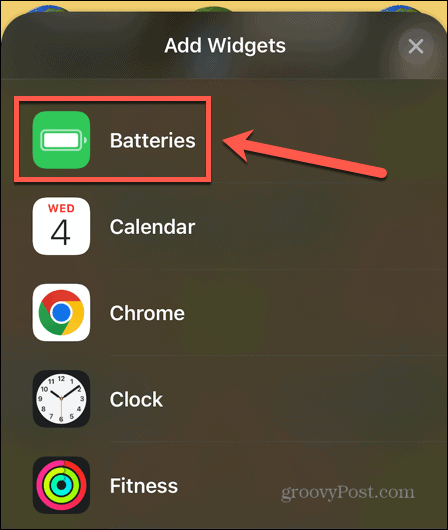 iphone добавить виджет батареи
