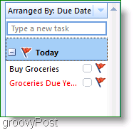 Снимок экрана: Панель задач Outlook 2007 