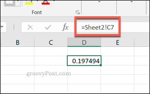 Ссылка на одну ячейку листа в Excel